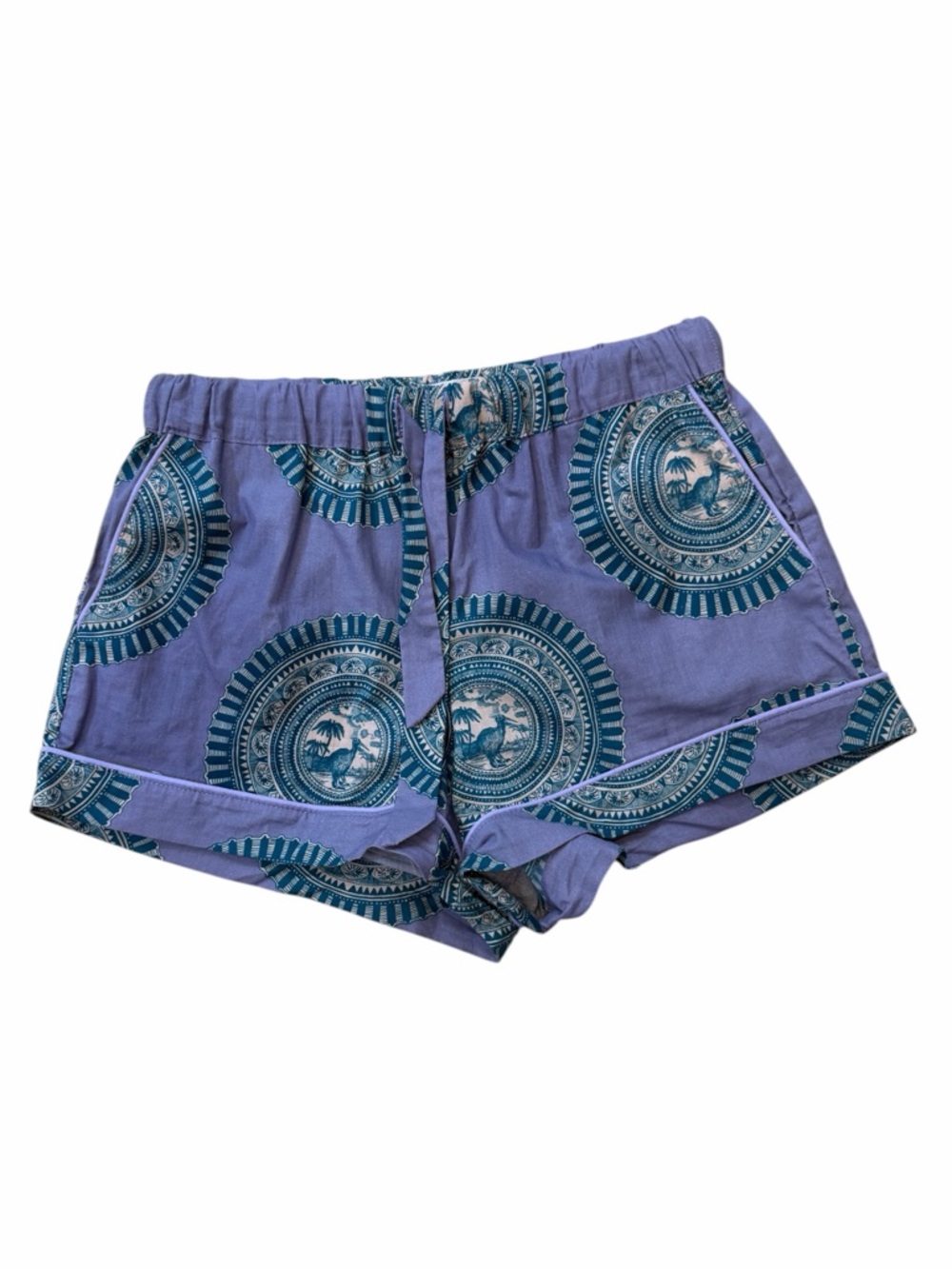 Desmond & Dempsey Purple Printed Women’s Drawstring Boxer Shorts
